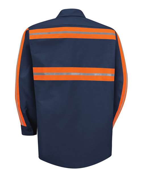 Industrial Enhanced-Visibility Long Sleeve Work Shirt - Tall Sizes | USA Decoration