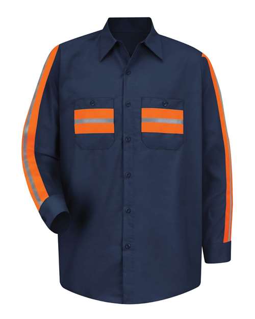 Industrial Enhanced-Visibility Long Sleeve Work Shirt - Tall Sizes | USA Decoration