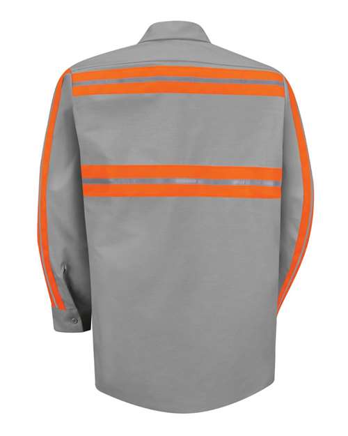 Industrial Enhanced-Visibility Long Sleeve Work Shirt - Tall Sizes | USA Decoration