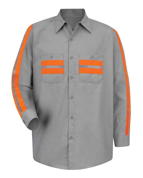 Industrial Enhanced-Visibility Long Sleeve Work Shirt - Tall Sizes | USA Decoration