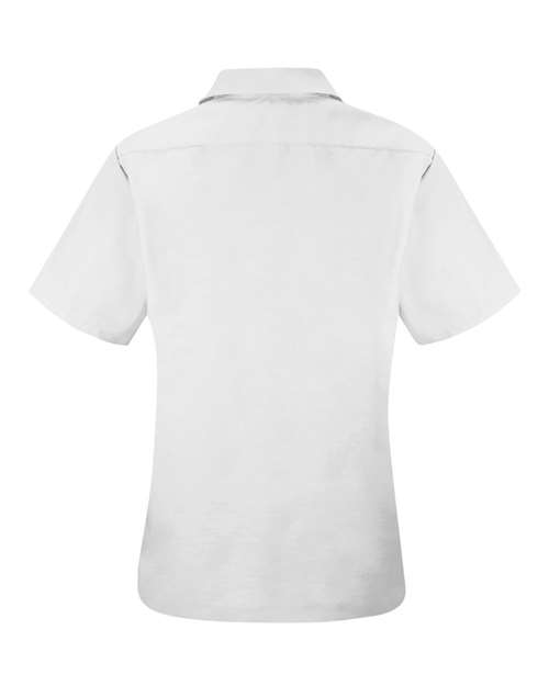 Women's Short Sleeve Specialized Pocketless Work Shirt | USA Decoration