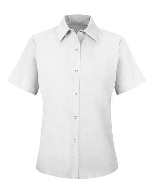 Women's Short Sleeve Specialized Pocketless Work Shirt | USA Decoration