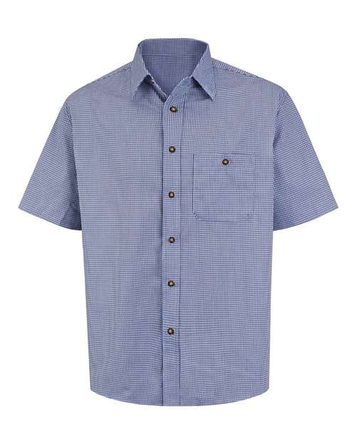 Mini-Plaid Uniform Short Sleeve Shirt - Tall Sizes | USA Decoration