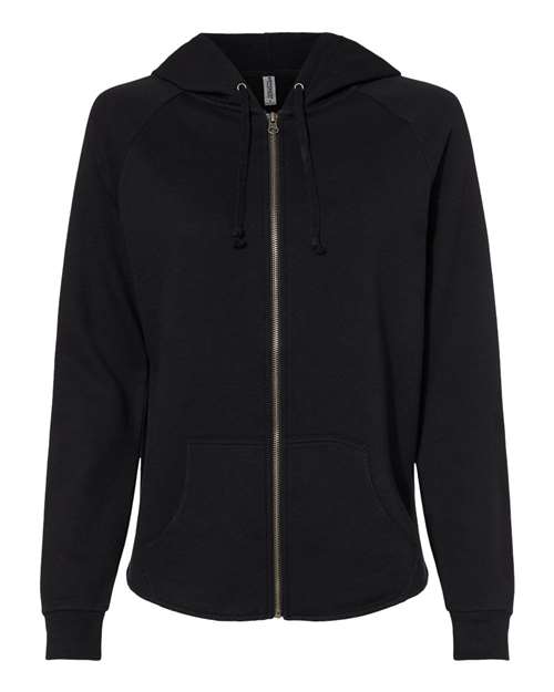 Women's California Wave Wash Full-Zip Hooded Sweatshirt | USA Decoration