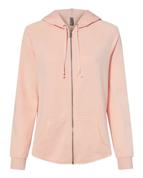 Women's California Wave Wash Full-Zip Hooded Sweatshirt | USA Decoration