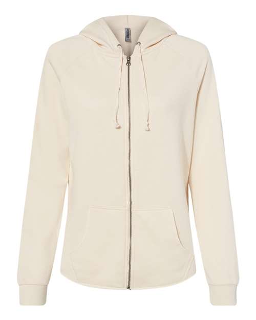 Women's California Wave Wash Full-Zip Hooded Sweatshirt | USA Decoration