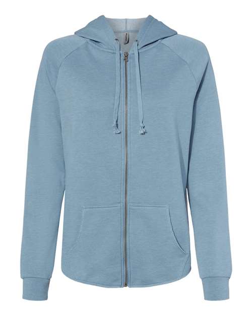 Women's California Wave Wash Full-Zip Hooded Sweatshirt | USA Decoration