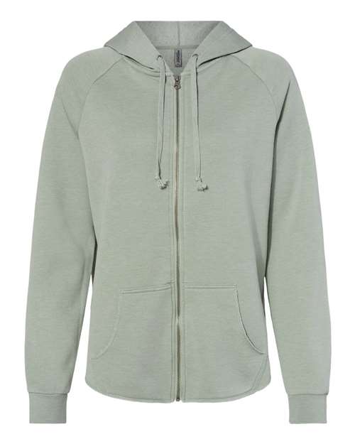 Women's California Wave Wash Full-Zip Hooded Sweatshirt | USA Decoration