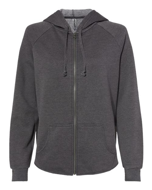 Women's California Wave Wash Full-Zip Hooded Sweatshirt | USA Decoration