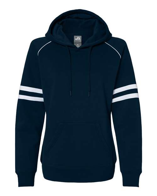 Women's Varsity Fleece Piped Hooded Sweatshirt | USA Decoration