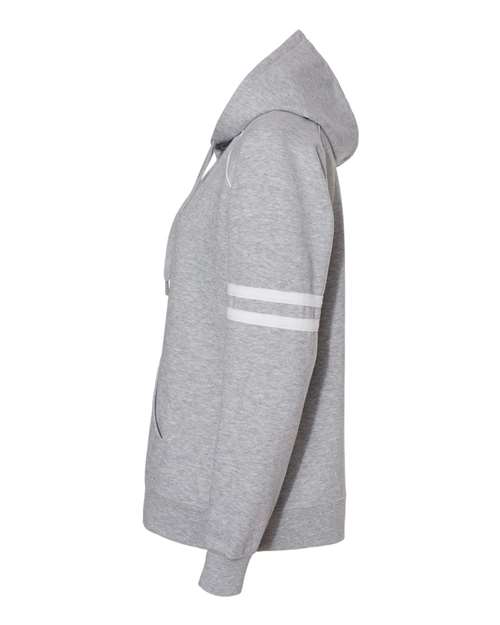 Women's Varsity Fleece Piped Hooded Sweatshirt | USA Decoration