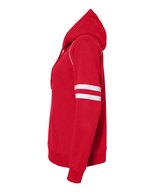 Women's Varsity Fleece Piped Hooded Sweatshirt | USA Decoration