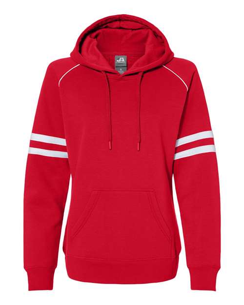 Women's Varsity Fleece Piped Hooded Sweatshirt | USA Decoration