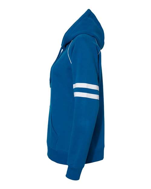 Women's Varsity Fleece Piped Hooded Sweatshirt | USA Decoration