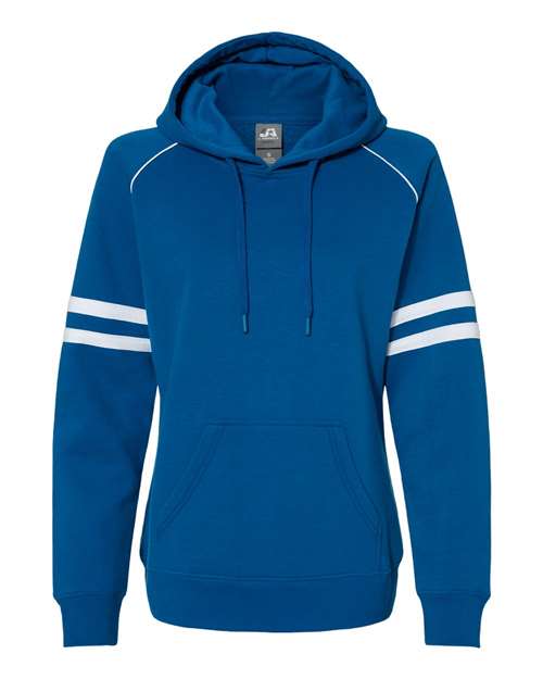 Women's Varsity Fleece Piped Hooded Sweatshirt | USA Decoration