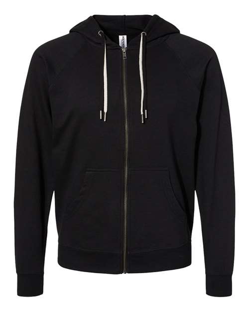Icon Lightweight Loopback Terry Full-Zip Hooded Sweatshirt | USA Decoration