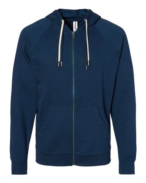 Icon Lightweight Loopback Terry Full-Zip Hooded Sweatshirt | USA Decoration