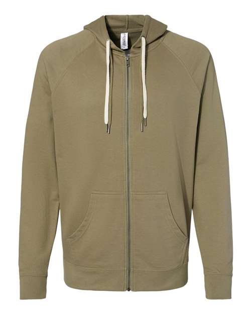 Icon Lightweight Loopback Terry Full-Zip Hooded Sweatshirt | USA Decoration