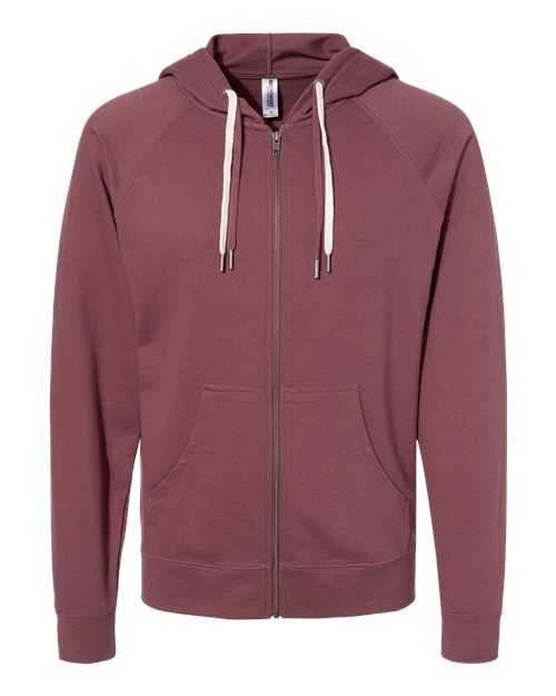 Icon Lightweight Loopback Terry Full-Zip Hooded Sweatshirt | USA Decoration