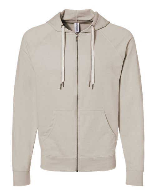 Icon Lightweight Loopback Terry Full-Zip Hooded Sweatshirt | USA Decoration