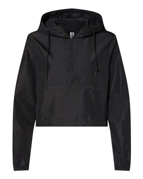 Women's Lightweight Quarter-Zip Pullover Crop Windbreaker | USA Decoration
