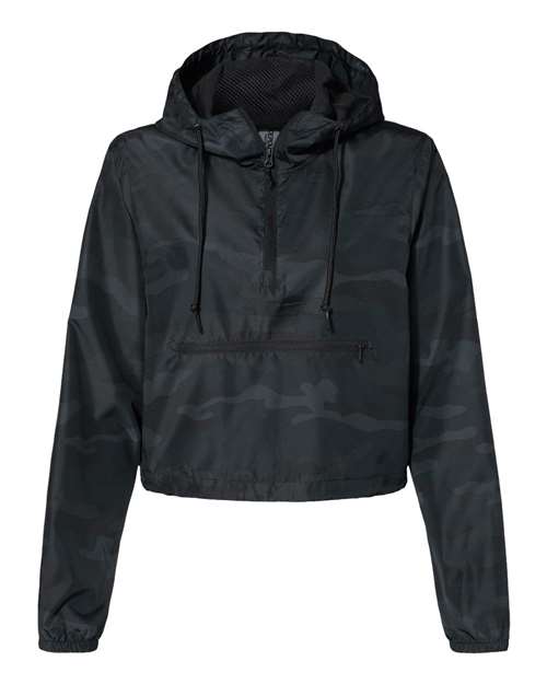 Women's Lightweight Quarter-Zip Pullover Crop Windbreaker | USA Decoration