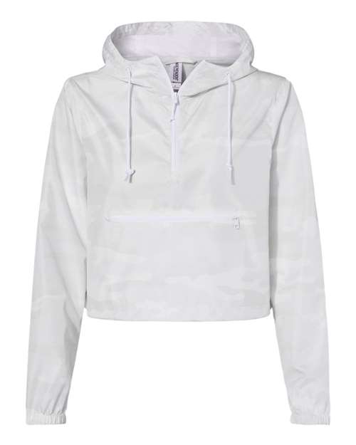 Women's Lightweight Quarter-Zip Pullover Crop Windbreaker | USA Decoration