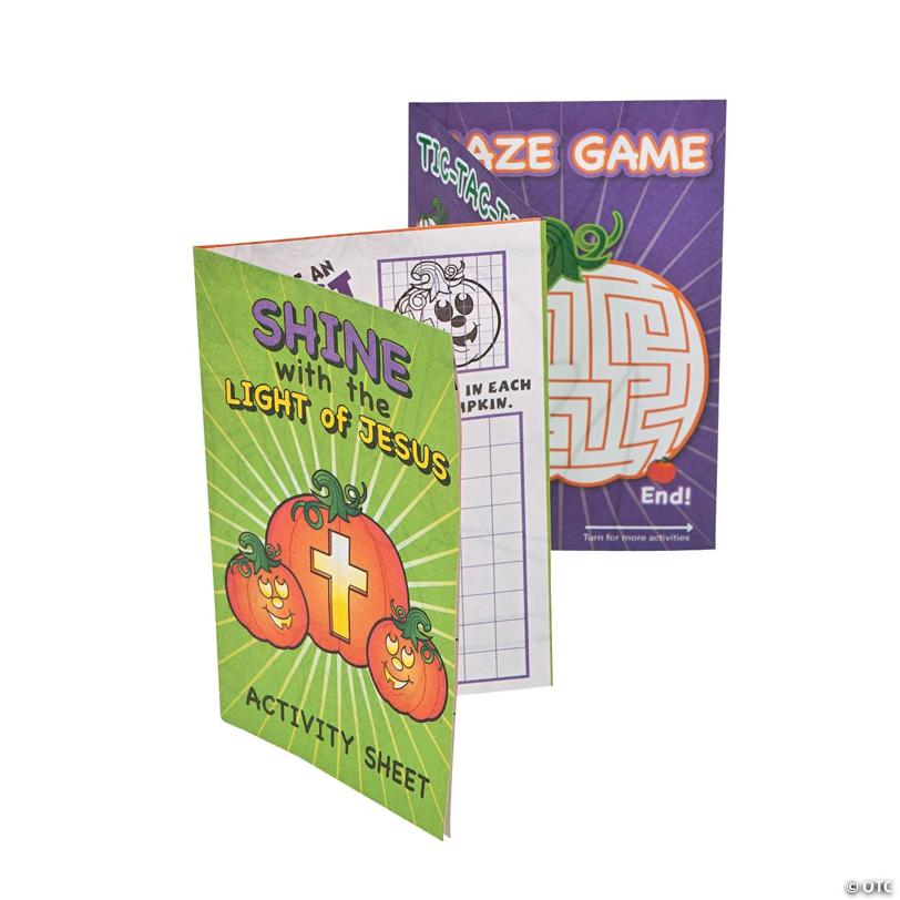 8 1/2" x 11" Christian Pumpkin Fold-Up Activity Sheets - 24 Pc.