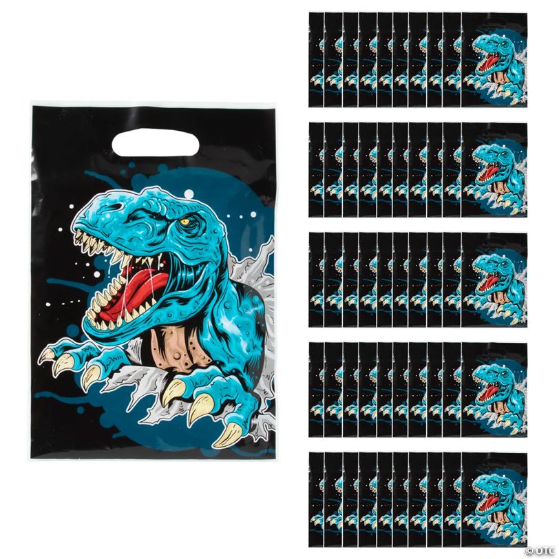 8 1/2" x 12" Bulk 50 Pc. T-Rex Plastic Goody Bags