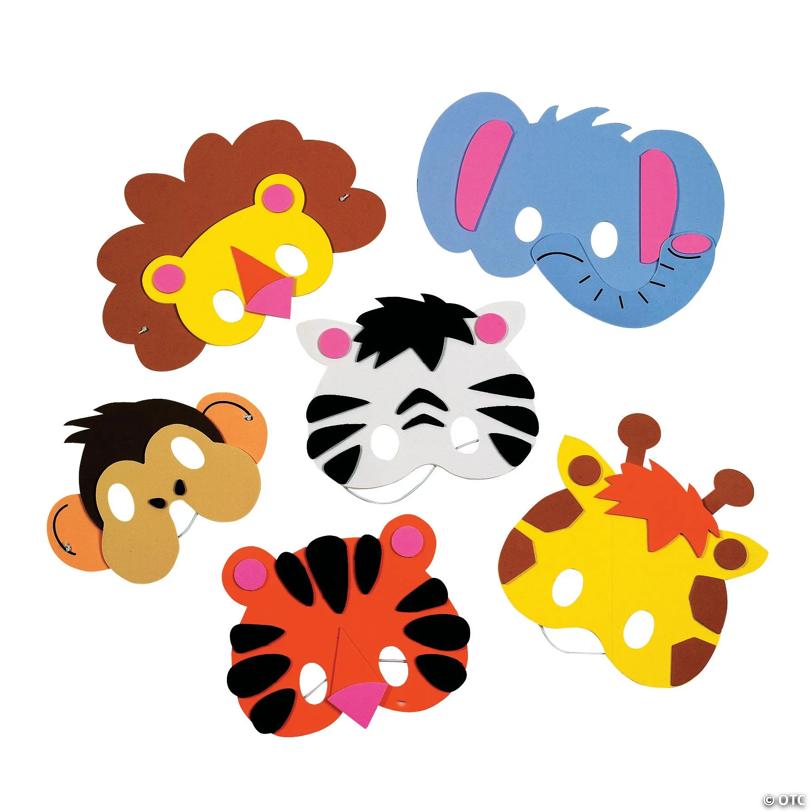 8 1/4" Kids Zoo Animal Characters Foam Mask Craft Kit - Makes 12