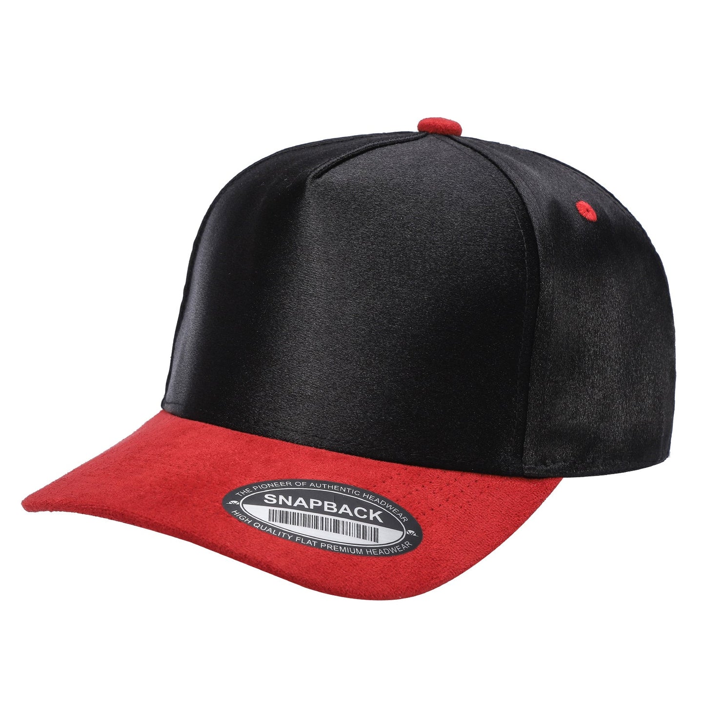 Satin Snapback with Suede Bills
