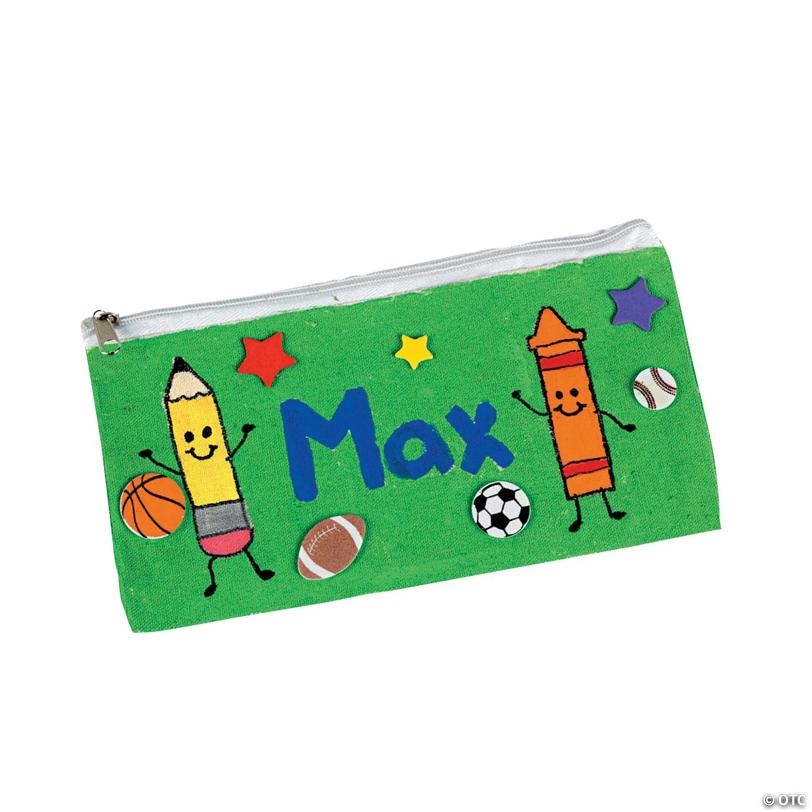8" x 4 1/2" DIY Zippered Canvas Pencil Cases - 12 Pc.