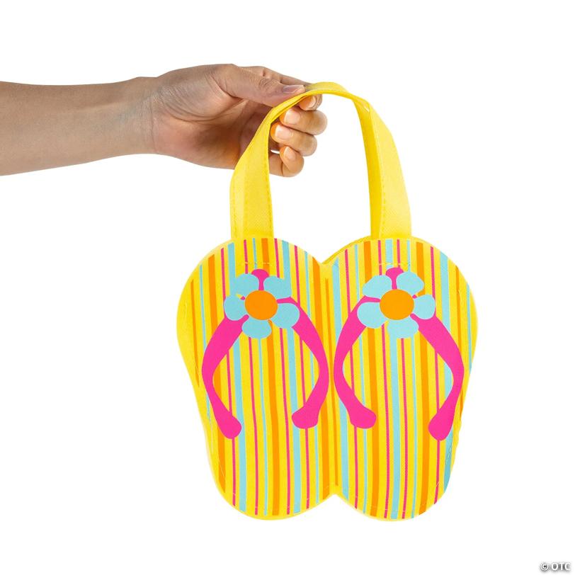 8" x 8" Mini Flip Flop Nonwoven Tote Bags - 12 Pc.