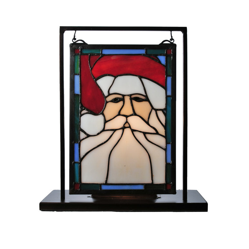 9.5"W X 10.5"H Santa Head Lighted Mini Tabletop Window