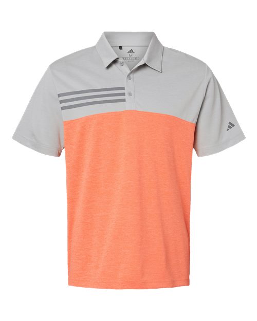 Heathered Colorblocked 3-Stripes Polo | USA Decoration