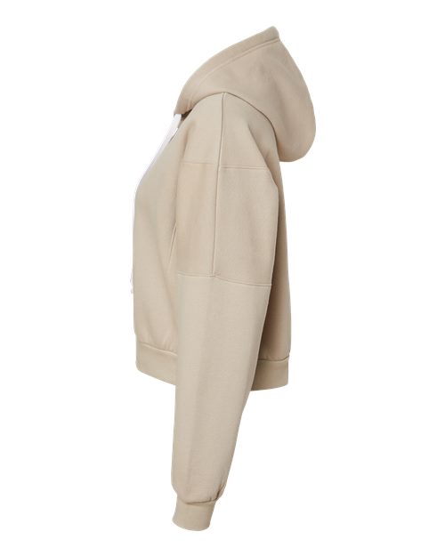 Women's Sueded Fleece Crop Hooded Sweatshirt | USA Decoration