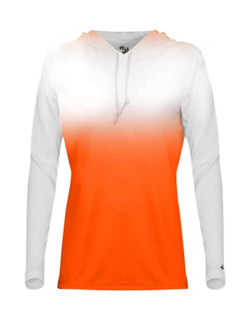 Women's Ombre Long Sleeve Hooded T-Shirt | USA Decoration
