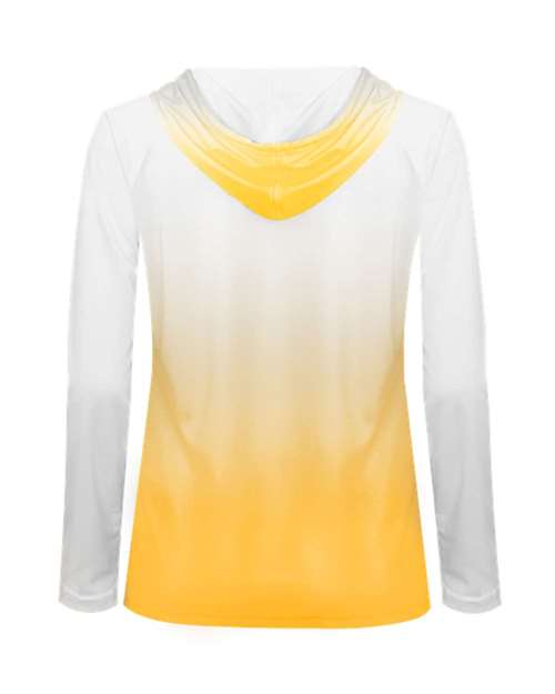 Women's Ombre Long Sleeve Hooded T-Shirt | USA Decoration