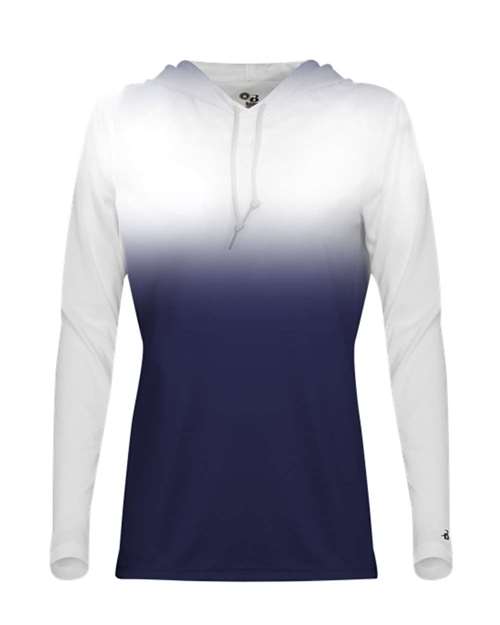 Women's Ombre Long Sleeve Hooded T-Shirt | USA Decoration