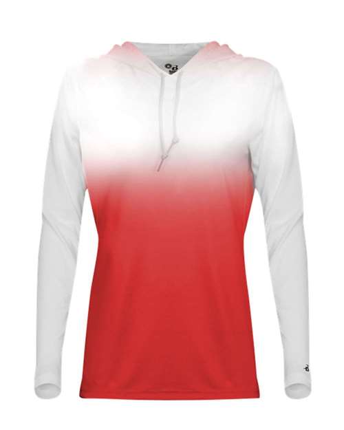 Women's Ombre Long Sleeve Hooded T-Shirt | USA Decoration