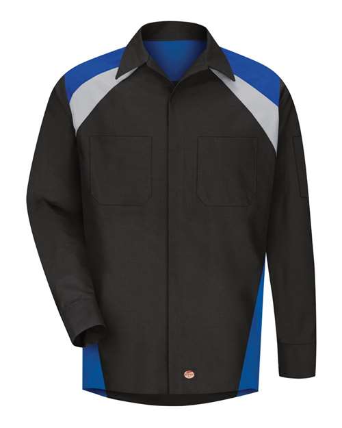 Long Sleeve Tri-Color Shop Shirt - Tall Sizes | USA Decoration