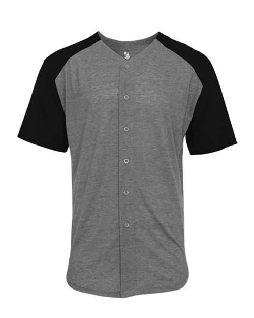 Triblend Full Button T-Shirt | USA Decoration