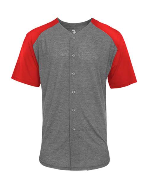 Triblend Full Button T-Shirt | USA Decoration