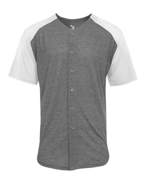 Triblend Full Button T-Shirt | USA Decoration
