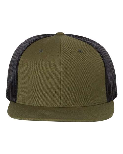 Wool Blend Flat Bill Trucker Cap | USA Decoration
