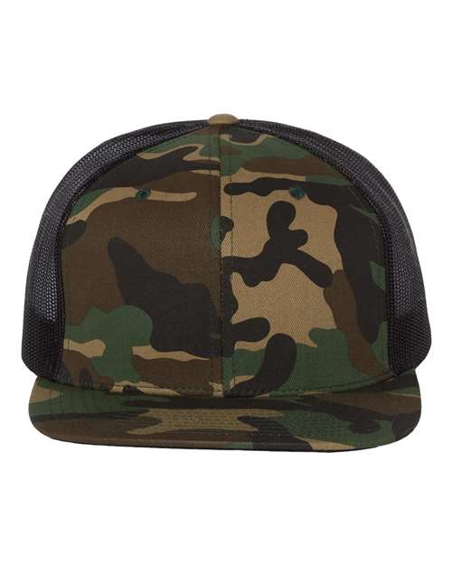 Wool Blend Flat Bill Trucker Cap | USA Decoration