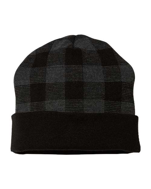 USA-Made Plaid Beanie | USA Decoration