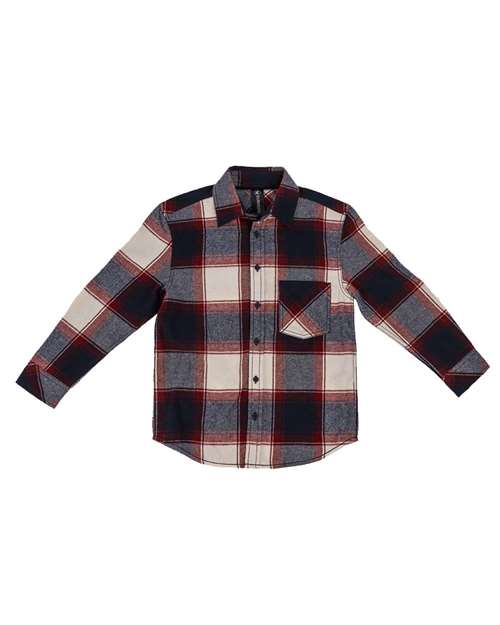 Youth Open Pocket Long Sleeve Flannel Shirt | USA Decoration