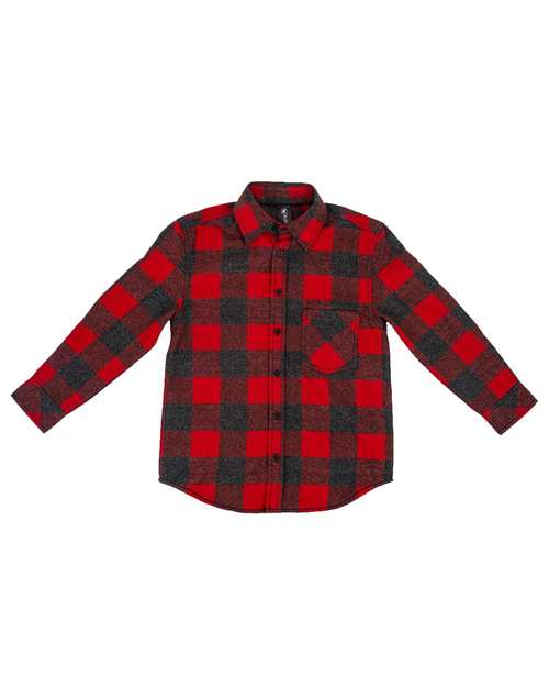 Youth Open Pocket Long Sleeve Flannel Shirt | USA Decoration