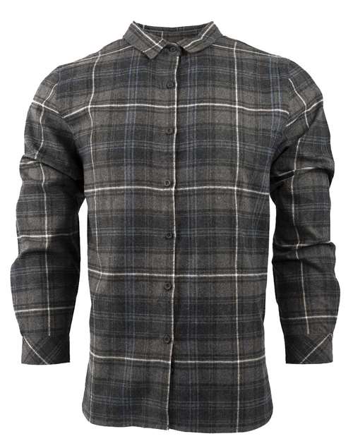 Women's No Pocket Yarn-Dyed Long Sleeve Flannel Shirt | USA Decoration